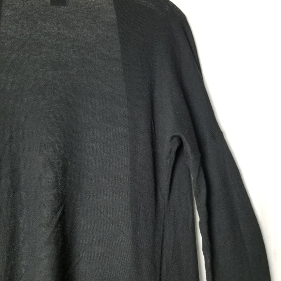 Theory Black Vesta Cotton Cashmere Fringe Trim Lightweight Cardigan Size XS - Picture 12 of 15